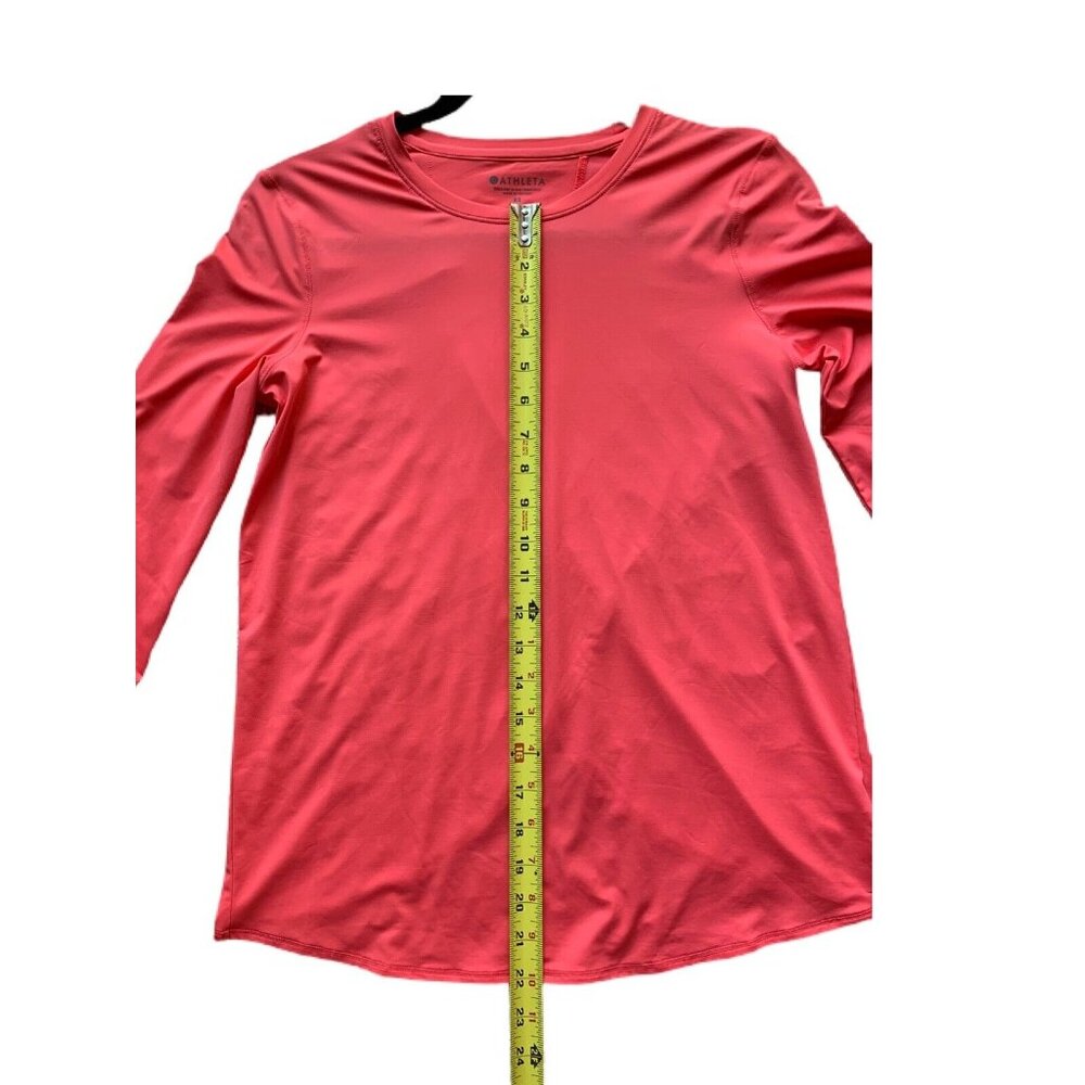 Athleta Sunlover UPF Tulip Back Long Sleeve Workout Top Size XS Coral Rash Guard - Picture 7 of 8